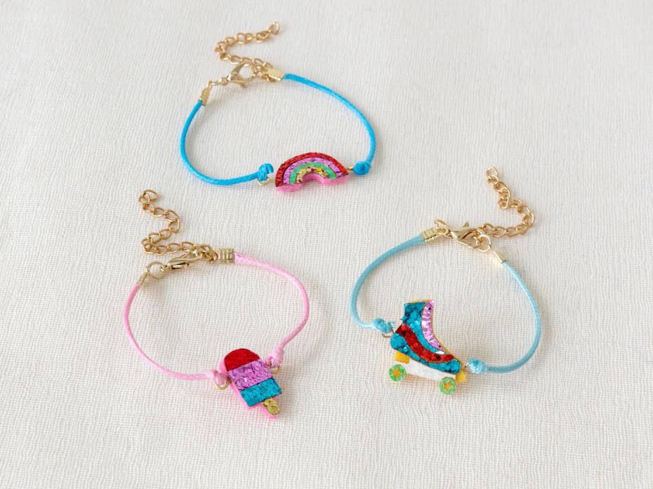 Children's glitter bracelets